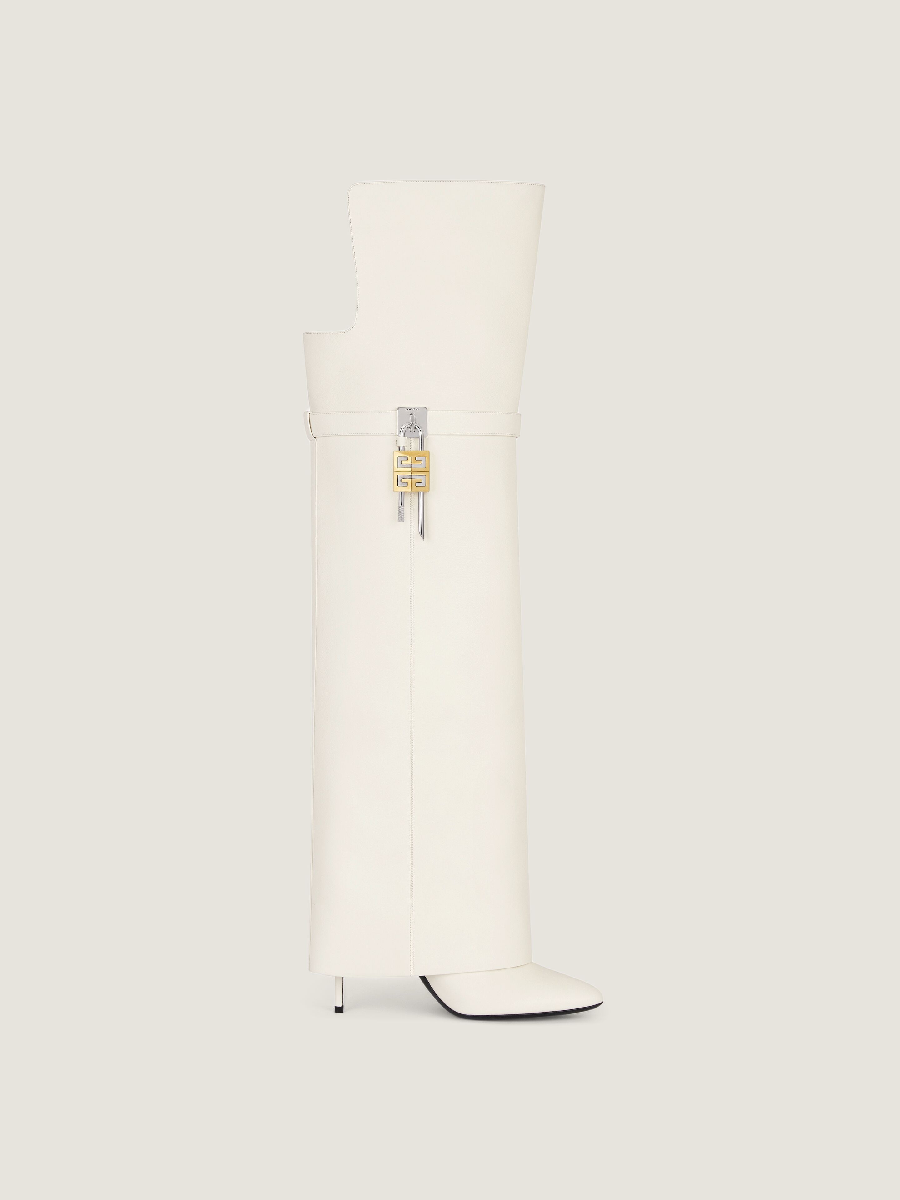 Shark Lock Stiletto over-the-knee boots in nappa